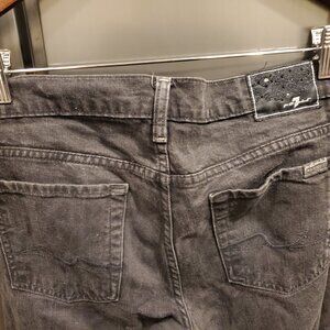 7 for all Mankind Stone-Wash Black Denim Jeans (Size 27)